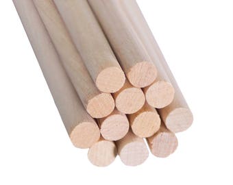 12Pack 3/8"x12" Wood Dowel Rod, Tapestry Making Woodworking Supplies