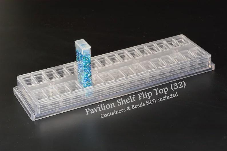 Bead Storage Bead Organizer Solutions: Bead Pavilion Showcase by Sova Enterprises made in the USA! Choose the version that fits your needs! Flip-Top Shelf ONLY