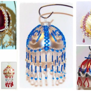 5 Beaded Christmas Ornament Cover Patterns Collection