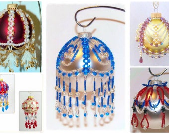 5 Beaded Christmas Ornament Cover Patterns Collection