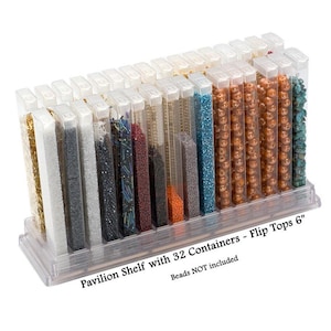 Bead Storage Bead Organizer Solutions: Bead Pavilion Showcase by Sova Enterprises made in the USA! Choose the version that fits your needs! FT Shelf+32-6" Cntr