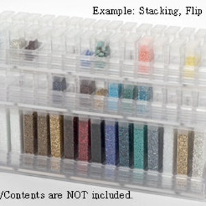 May include: A clear plastic storage organizer with multiple compartments for beads. The organizer is stackable and has flip-top lids. Beads/Contents are NOT included.