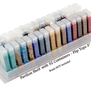 Bead Storage Pavilion Showcase with or Without Flip-Top Shelves - Bead Organization - Bead Containers Shelf+32 3" FT