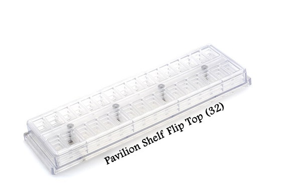 Bead Pavilion Shelf Flip Top With 32 Flip Top Containers & Caps