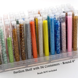 Bead Storage Bead Organizer Solutions: Bead Pavilion Showcase by Sova Enterprises made in the USA! Choose the version that fits your needs! RD Shelf+56-6" Tubes