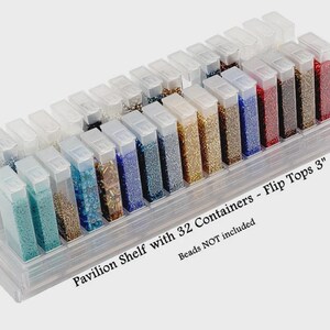 Bead Storage Bead Organizer Solutions: Bead Pavilion Showcase by Sova Enterprises made in the USA! Choose the version that fits your needs! FT Shelf+32-3" Cntr