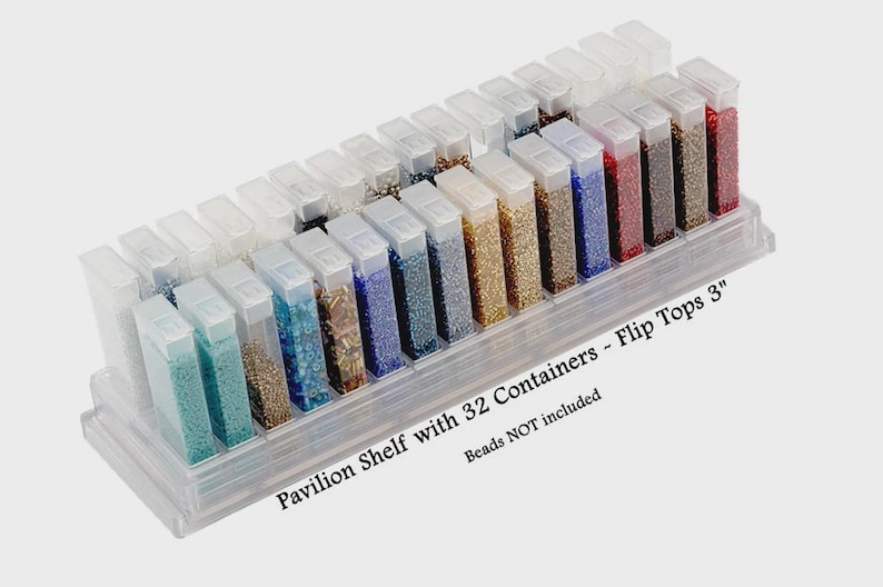 Bead Storage Bead Organizer Solutions: Bead Pavilion Showcase by Sova Enterprises made in the USA! Choose the version that fits your needs! FT Shelf+32-3" Cntr