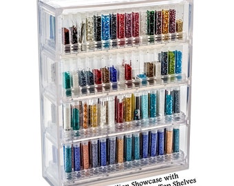IMPERFECT Bead Pavilion Showcase With or Without 4 Shelves and Containers (See options below)