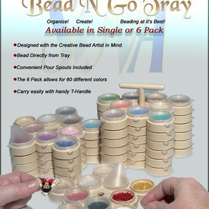 Bead N' Go Tray, Portable Bead Storage, Bead Container, Bead Tray Organization, Bead Storage Solutions, for Beading or Diamond Painting