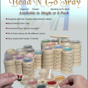 Bead N' Go Tray, Portable Bead Storage, Bead Container, Bead Tray Organization, Bead Storage Solutions, for Beading or Diamond Painting