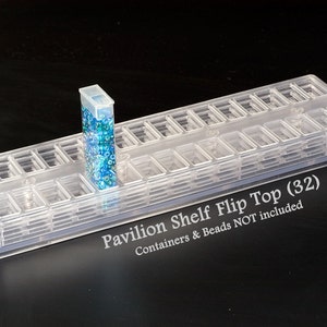 Bead Pavilion Shelf for Flip Top Containers 32 Holes Bead Storage
