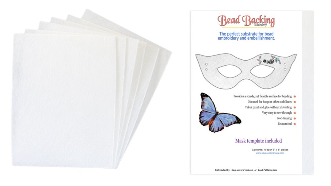 6 X 8 Bead Backing Economy Foundation Bead Embroidery Backing 6pcs