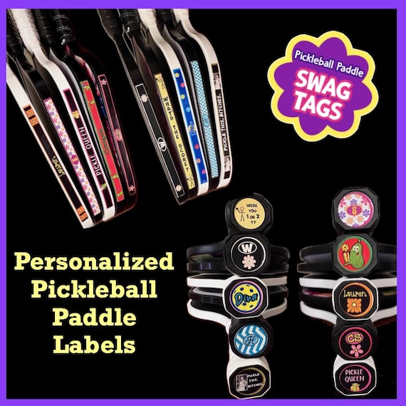 Personalized Pickleball Paddle Stickers Labels Name Tags Ids Set