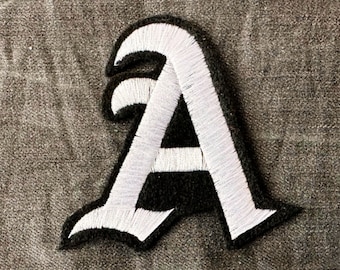 Custom Old English Embroidered Iron-On Patch: 2" Alphabet Monogram