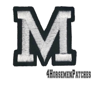 2.5" VARSITY LETTER Parches para fútbol de baloncesto, béisbol & chaquetas de voleibol * Hierro bordado personalizado en alfabeto deportivo y números