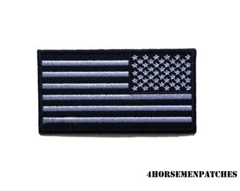 4"W x 2"H Reverse Side AMERICAN FLAG Iron On Custom Embroidered PATCHES for Army, Denim, Jean & Bomber Jackets and Jiu Jitsi Gi and Hats