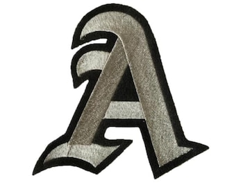 Parche termoadhesivo con letras inglesas antiguas de 5 pulgadas: monograma bordado personalizado