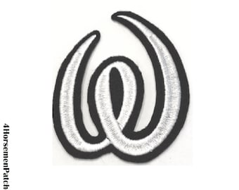 2" Custom Iron On Letter Patch: Embroidered Micky Walt Font