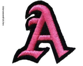 2" Iron On Letter Patch: Custom Embroidered Old English Gothic Monogram