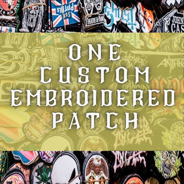 ONE Custom Iron On LOGO PATCH // 3"-17" // Up to 10 Colors // Embroidered Applique Patches for Jackets, Businesses, Companies & Clothing