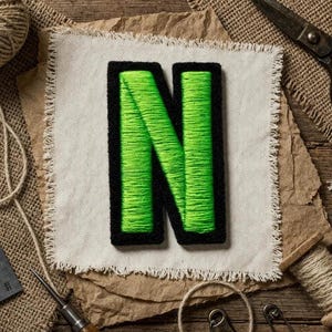 Parches personalizados termoadhesivos con letras mayúsculas y números bordados para manualidades y chaquetas universitarias (2,5 cm de alto).