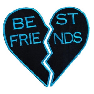 7.5&quot; Best Friend Custom Back Patches für Jean Denim Jacken * Bügeln auf BFF Broken Heart Stickerei Weihnachtsgeschenk