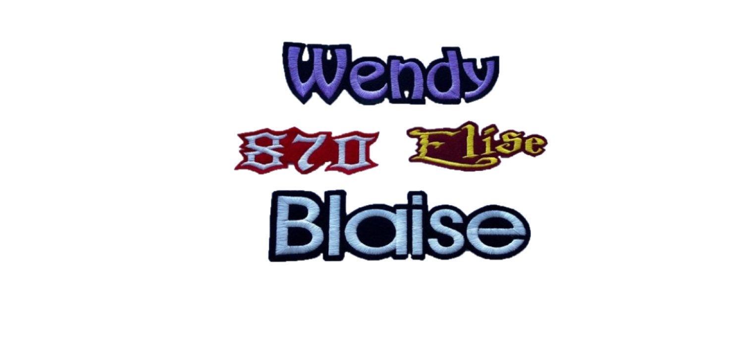 Iron On Custom Name Back Patches for Jackets 5" - 17"