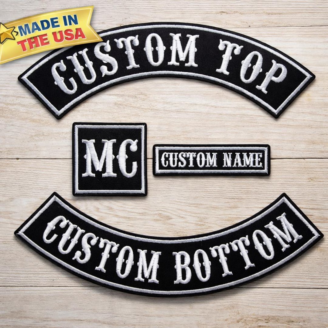 Custom Embroidered Rocker Patch Set, Iron-on Banners for Biker MC ...