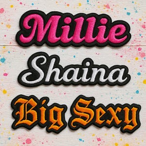 Custom Embroidered Name Patch – Iron On or Sew On | Personalized Patch for Jackets, Robes, Backpacks & Bridal Party Gifts (3–19")