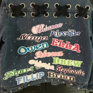 317 CUSTOM NAME PATCH Embroidered Iron on Personalized Patches for Denim Jean Bomber Jackets and Bridal Party Robes & Gifts image 3