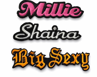 Custom Embroidered Iron On Name Patch: Personalized for Jackets, Caps, Robes and More (3-19" )