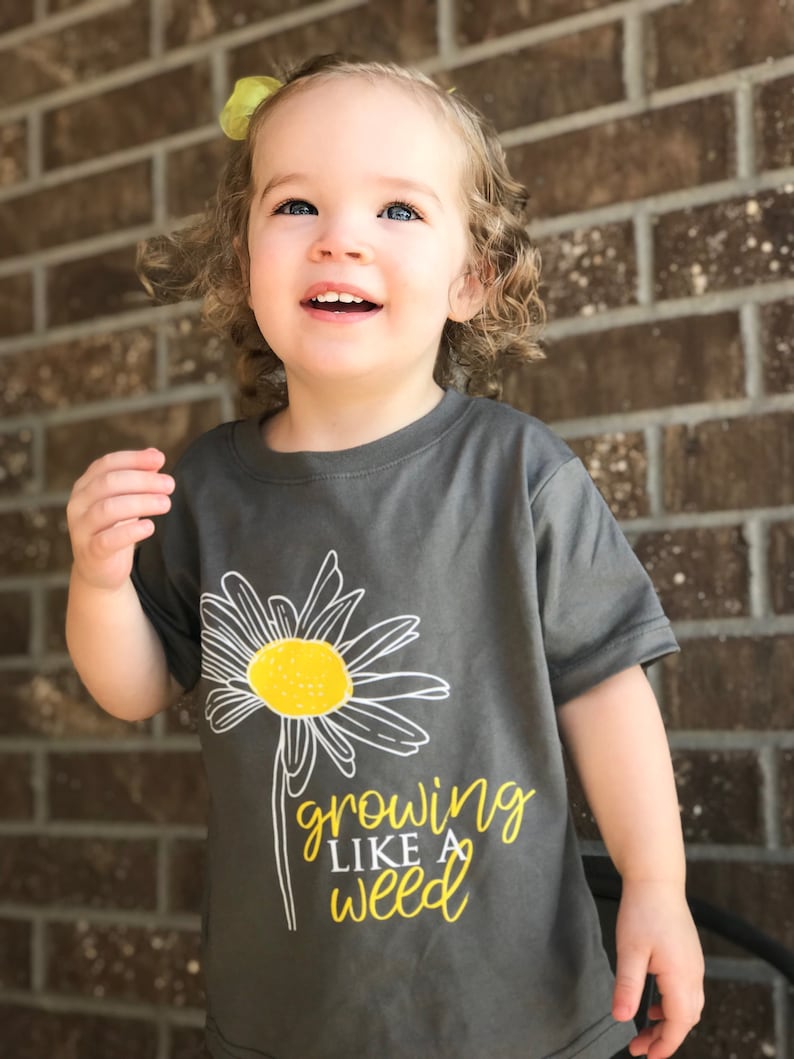 Growing Like a Weed Charcoal Youth /& Toddler Short Sleeve Graphic Gardening Tee