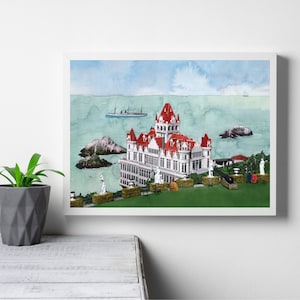 Victorian House Illustration, San Francisco Local Artist, California Art Print, Bay Area Wall Art, Contemporary Art, Cliff House 1896 P87