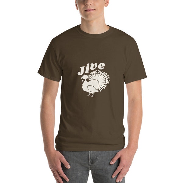 Jive Turkey Short Sleeve T-Shirt, Thanksgiving shirt, funny shirt for Dad, Turkey shirt, 70s slang tee