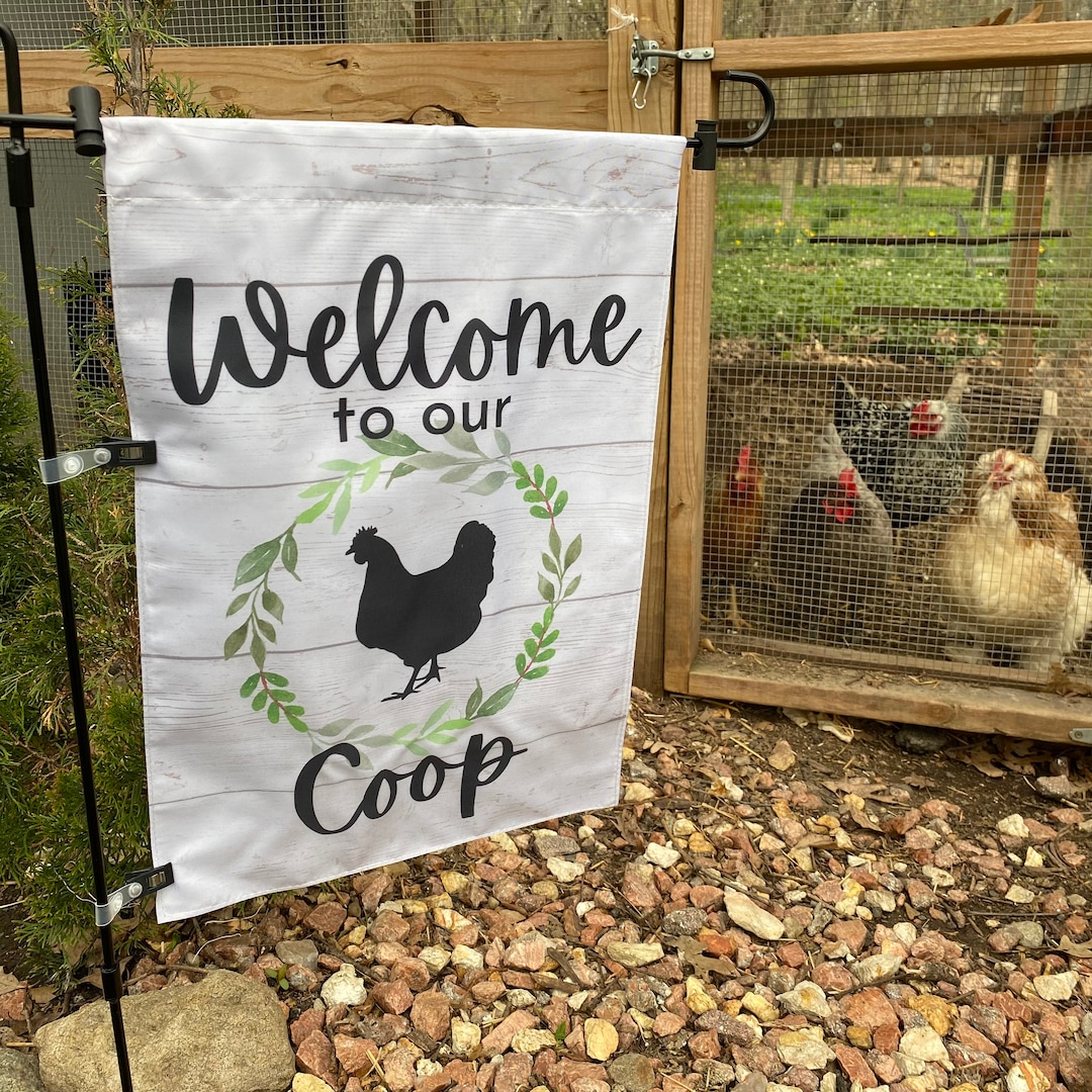to Our Coop Garden Flag Chicken Garden Flag Etsy