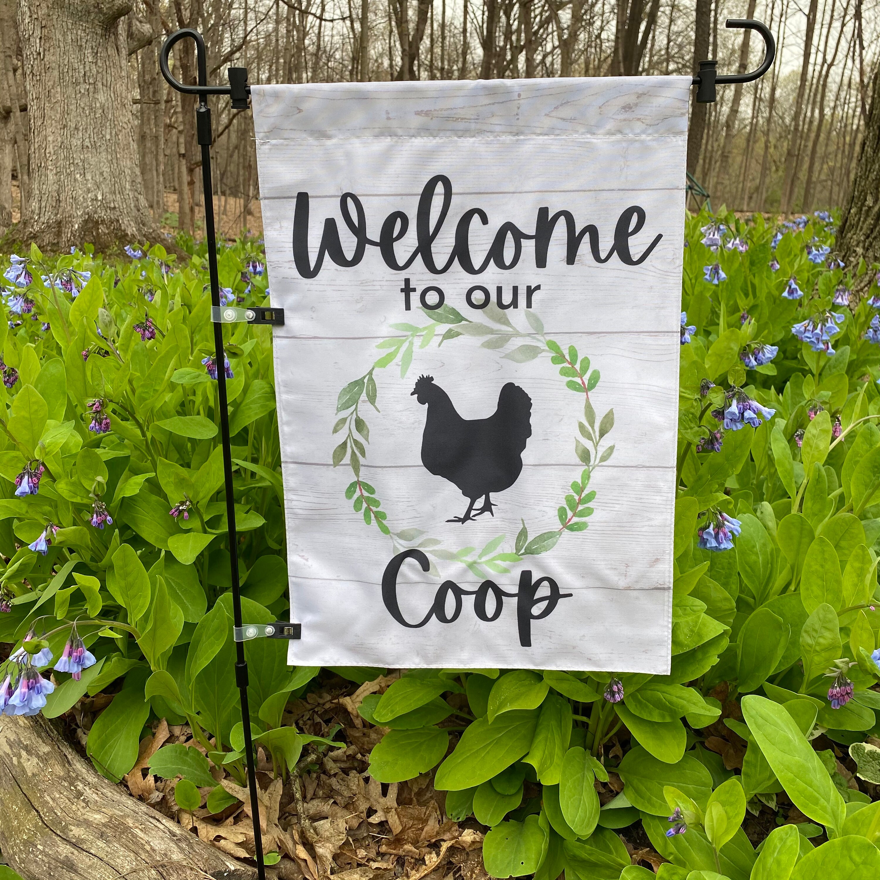 to Our Coop Garden Flag Chicken Garden Flag Etsy