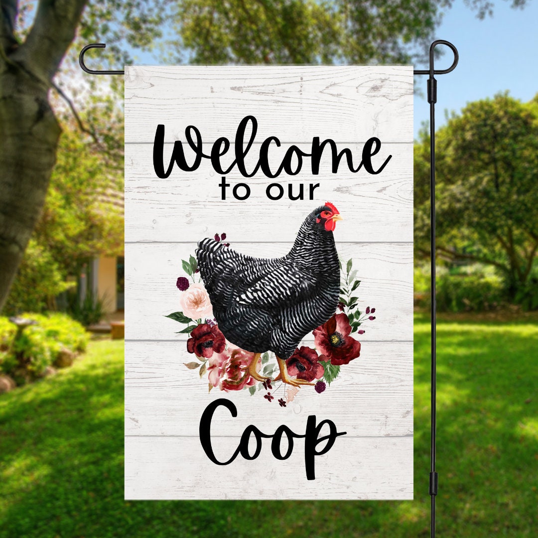 to Our Coop Garden Flag Chicken Flag Chicken Yard Etsy