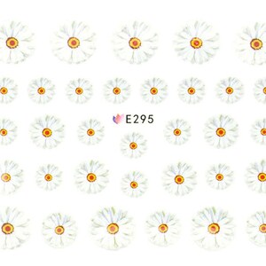 Nail Art 3D Decal Stickers beautiful white daisies E295