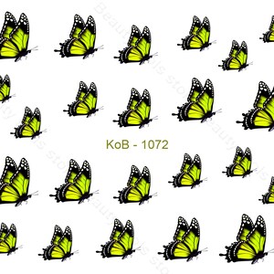 Nail Art Water Transfer Stickers Pretty Butterflies KoB-1072
