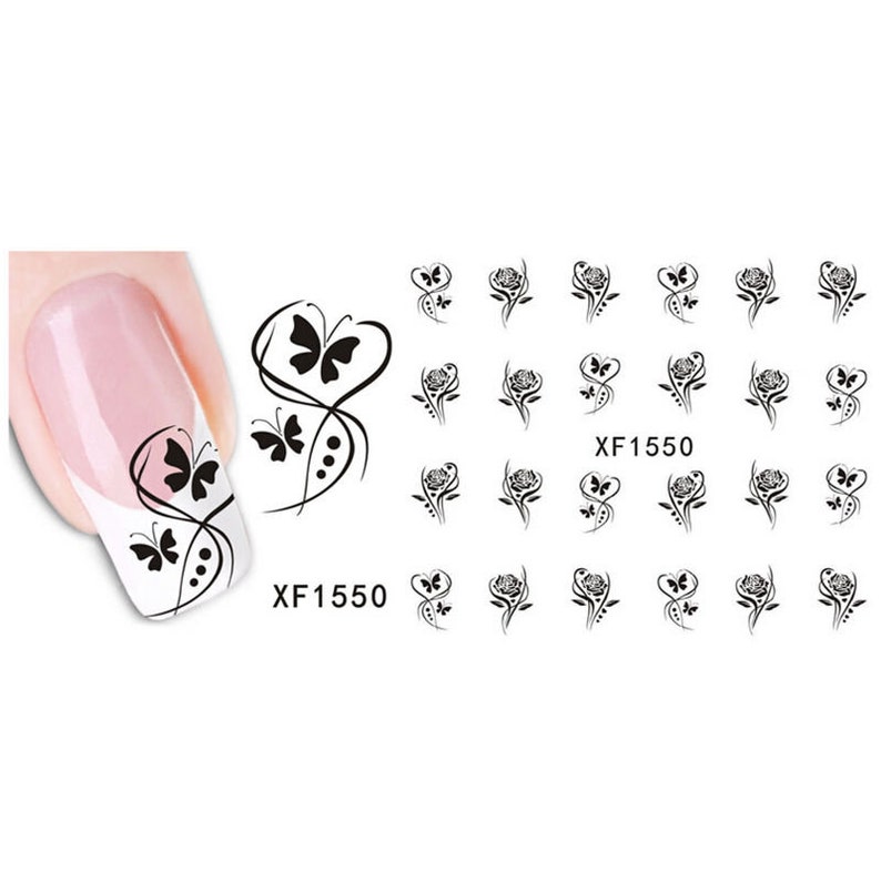Nail Stickers Feathers / Nail Tattoos / Nail Decals Xf1550 Etsy