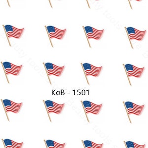 Nail Art Water Transfer Stickers Decals USA Flag America 4th of July KoB-1501