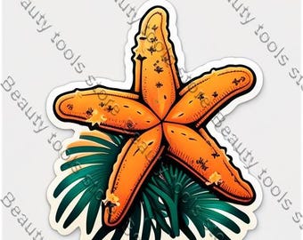 Pegatina de estrella de mar de vinilo grunge para coche o camión