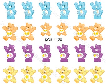 Pegatinas de transferencia de agua para decoración de uñas calcomanía Care Bear Waterslide KoB-1120
