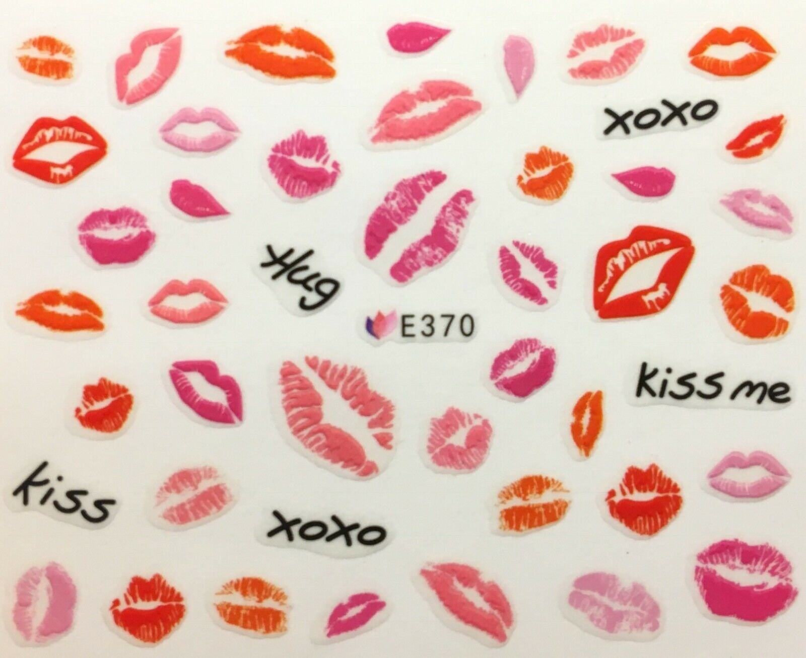 Nail Art 3D Decal Stickers Hugs & Kisses Lipstick Lips XOXO Etsy