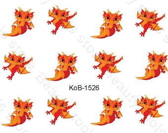 Calcomanías de transferencia de agua para uñas de dragón