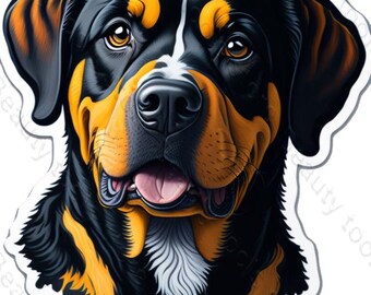 Calcomanía de Rottweiler: vinilo estilo grunge
