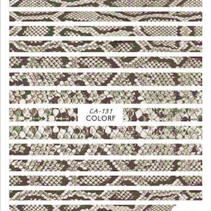 Nail Art 3D Decal Stickers Snake Skin Protective Color CA131