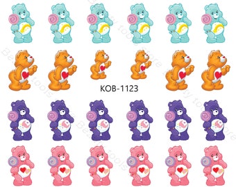 Pegatinas de transferencia de agua para decoración de uñas, diseño de osito cariñoso (KoB-1123)