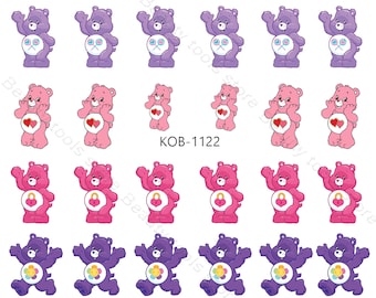 Pegatinas de transferencia al agua para uñas, calcomanía de Osito Amoroso KoB-1122