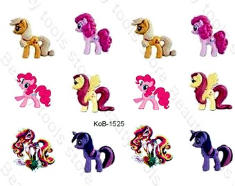 Pegatinas de transferencia al agua para uñas de unicornio: Calcomanías coloridas